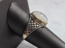 Load image into Gallery viewer, Womens Vintage Estate Sterling Silver Modernist Moonstone Ring 5.5g E5789