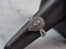 Load image into Gallery viewer, Womens Vintage Estate Sterling Silver Pear Shaped Diamond Ring 3.7g #E5791