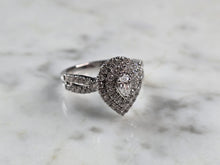 Load image into Gallery viewer, Womens Vintage Estate Sterling Silver Pear Shaped Diamond Ring 3.7g #E5791