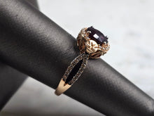 Load image into Gallery viewer, Womens Vintage Estate 14K Rose Gold Amethyst Diamond Levian Ring 5.2g E5792