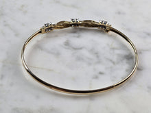Load image into Gallery viewer, Womens Vintage Estate 10K Gold Sapphire &amp; Diamond Bangle Bracelet 4.8g E5797
