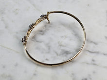 Load image into Gallery viewer, Womens Vintage Estate 10K Gold Sapphire &amp; Diamond Bangle Bracelet 4.8g E5797