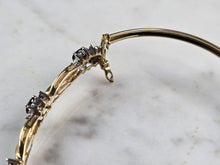 Load image into Gallery viewer, Womens Vintage Estate 10K Gold Sapphire &amp; Diamond Bangle Bracelet 4.8g E5797