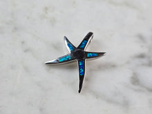 Load image into Gallery viewer, Womens Sterling Silver Starfish Blue Opal Pendant 2.7g E5801