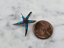 Load image into Gallery viewer, Womens Sterling Silver Starfish Blue Opal Pendant 2.7g E5801