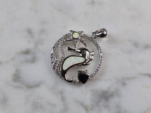 Load image into Gallery viewer, Womens Sterling Silver Opal Seahorse Pendant Necklace 4.4g E5813