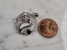 Load image into Gallery viewer, Womens Sterling Silver Opal Seahorse Pendant Necklace 4.4g E5813