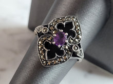 Load image into Gallery viewer, Womens Vintage Estate Sterling Silver Amethyst Ring 3.5g E5817