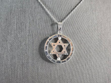 Load image into Gallery viewer, Sterling Silver Jewish Judaica Star of David CZ Pendant Necklace, 6.3g E5820