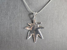 Load image into Gallery viewer, Mens Vintage Estate Sterling Silver 420 Leaf Pendant Necklace 8.3g E5822
