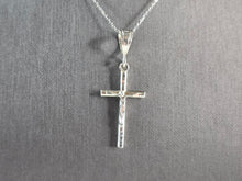 Load image into Gallery viewer, Vintage Estate Sterling Silver Religious Jesus Cross Pendant Necklace 6.3g E5832