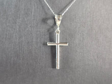 Load image into Gallery viewer, Vintage Estate Sterling Silver Religious Jesus Cross Pendant Necklace 6.3g E5832
