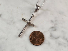 Load image into Gallery viewer, Vintage Estate Sterling Silver Religious Jesus Cross Pendant Necklace 6.3g E5832