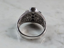Load image into Gallery viewer, Mens Vintage Estate Sterling Silver CZ Religious Cross Ring 9.9g E5833