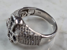 Load image into Gallery viewer, Mens Vintage Estate Sterling Silver CZ Religious Cross Ring 9.9g E5833