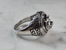 Load image into Gallery viewer, Mens Sterling Silver Lions Head Ring 12.2g E5834