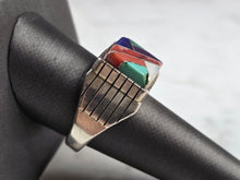 Load image into Gallery viewer, Womens Sterling Silver Ray Jack Navajo Turquoise Lapis Ring 13.4g E5837