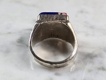 Load image into Gallery viewer, Womens Sterling Silver Ray Jack Navajo Turquoise Lapis Ring 13.4g E5837