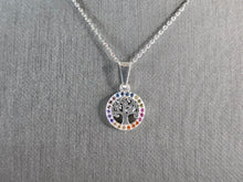 Load image into Gallery viewer, Womens Sterling Silver Multi Stone Tree Of Life Pendant Necklace 3.0g E5841