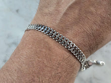 Load image into Gallery viewer, Womens Vintage Estate Sterling Silver Link Bracelet 7.2g E5844