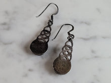 Load image into Gallery viewer, Womens Vintage Estate Sterling Silver Turquoise Dangle Earrings 4.0g E5846