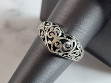 Load image into Gallery viewer, Womens Vintage Estate Sterling Silver Kabana Heart Ring 3.3g E5848