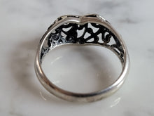 Load image into Gallery viewer, Womens Vintage Estate Sterling Silver Kabana Heart Ring 3.3g E5848