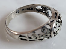 Load image into Gallery viewer, Womens Vintage Estate Sterling Silver Kabana Heart Ring 3.3g E5848