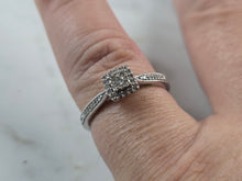 Load image into Gallery viewer, Womens Vintage Estate 10K White Gold Diamond Ring, 2.2g E5856