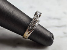Load image into Gallery viewer, Womens Vintage Estate 14K Yellow &amp; White Gold Diamond Ring, 4.6g E5867