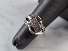 Load image into Gallery viewer, Womens Vintage Estate 14K White Gold Modernist Diamond Ring, 4.5g E5870