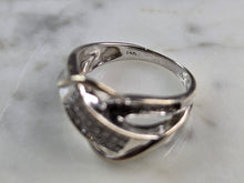 Load image into Gallery viewer, Womens Vintage Estate 14K White Gold Modernist Diamond Ring, 4.5g E5870