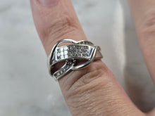 Load image into Gallery viewer, Womens Vintage Estate 14K White Gold Modernist Diamond Ring, 4.5g E5870