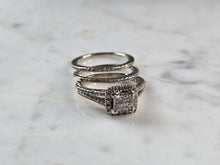 Load image into Gallery viewer, Womens Vintage Estate 14K White Gold Diamond Engagement Ring Set, 7.0g E5872
