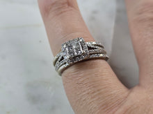 Load image into Gallery viewer, Womens Vintage Estate 14K White Gold Diamond Engagement Ring Set, 7.0g E5872