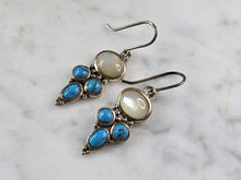 Load image into Gallery viewer, Womens Estate Sterling Silver Southwestern Turquoise Earrings 5.7g E5874