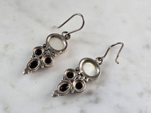 Load image into Gallery viewer, Womens Estate Sterling Silver Southwestern Onyx Earrings 6.1g E5876