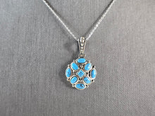 Load image into Gallery viewer, Womens Vintage Estate Sterling Silver Turquoise Pendant &amp; Necklace 5.5g E5881