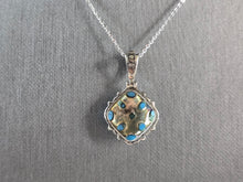 Load image into Gallery viewer, Womens Vintage Estate Sterling Silver Turquoise Pendant &amp; Necklace 5.5g E5881