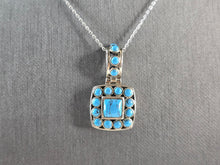 Load image into Gallery viewer, Womens Vintage Estate Sterling Silver Turquoise Pendant &amp; Necklace 7.9g E5882