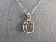 Load image into Gallery viewer, Womens Vintage Estate Sterling Silver Turquoise Pendant &amp; Necklace 7.9g E5882