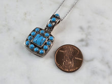 Load image into Gallery viewer, Womens Vintage Estate Sterling Silver Turquoise Pendant &amp; Necklace 7.9g E5882