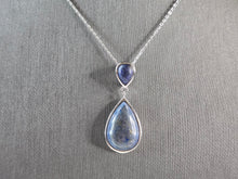 Load image into Gallery viewer, Womens Vintage Estate Sterling Silver Lapis Pendant &amp; Necklace 8.3g E5884
