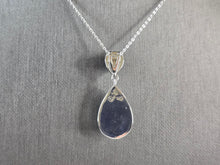 Load image into Gallery viewer, Womens Vintage Estate Sterling Silver Lapis Pendant &amp; Necklace 8.3g E5884