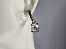 Load image into Gallery viewer, Womens Estate Sterling Silver Modernist Gold Tone Topaz Earrings 6.3g E5892