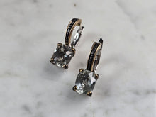 Load image into Gallery viewer, Womens Estate Sterling Silver Modernist Gold Tone Topaz Earrings 6.3g E5892