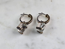 Load image into Gallery viewer, Womens Estate Sterling Silver Modernist Gold Tone Topaz Earrings 6.3g E5892