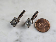 Load image into Gallery viewer, Womens Estate Sterling Silver Modernist Gold Tone Topaz Earrings 6.3g E5892