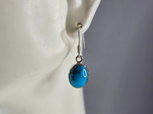 Load image into Gallery viewer, Womens Vintage Estate Sterling Silver Turquoise Earrings 2.9g E5899