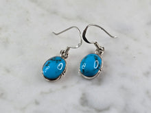 Load image into Gallery viewer, Womens Vintage Estate Sterling Silver Turquoise Earrings 2.9g E5899